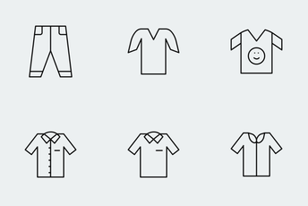 Cloths Thin Line Icons Icon Pack