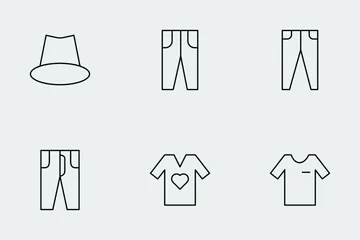 Cloths Thin Line Icons Icon Pack