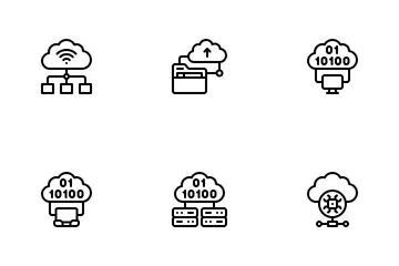 Cloud Algorithm Icon Pack
