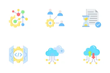 Cloud Algorithm Icon Pack