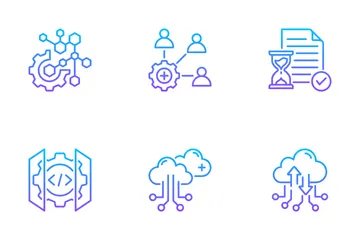 Cloud Algorithm Icon Pack