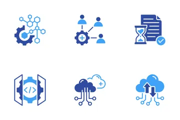 Cloud Algorithm Icon Pack