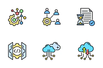 Cloud Algorithm Icon Pack