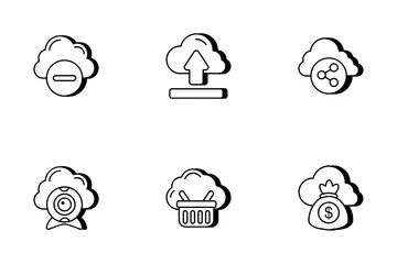 Cloud And Cloud Computing Icon Pack