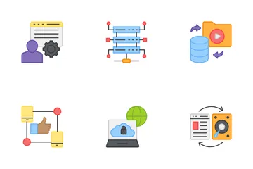 Informatique en nuage et mégadonnées Pack d'Icônes