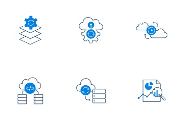 Cloud Data Synchronization Icon Pack