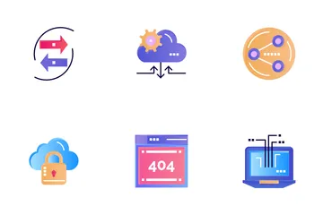 Cloud Data Technology And Network Technology Icon Pack