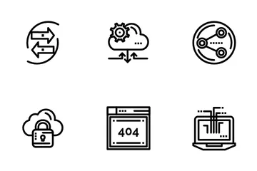Cloud Data Technology And Network Technology Icon Pack