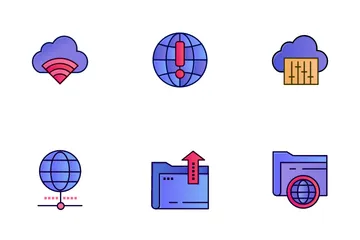 Cloud Data Technology And Network Technology Icon Pack