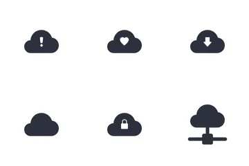 Symbole für die Cloud-Netzwerkkommunikation Symbolpack