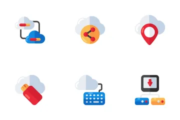 Cloud Server And Database Icon Pack