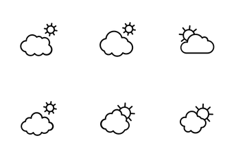 Cloudy Weather Sun Icon Pack