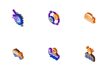 Coal Mining Equipment Icon Pack