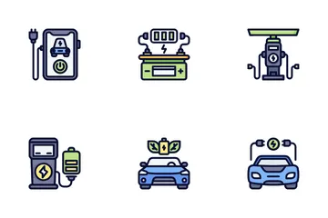 Coche eléctrico Paquete de Iconos