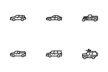 Transporte de automóviles con diferentes tipos de carrocería Paquete de Iconos