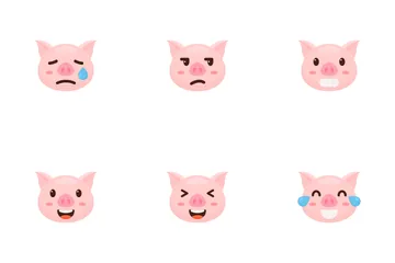 Cochon Emoji Pack d'Icônes