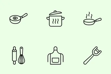 Cocina y utensilios Paquete de Iconos