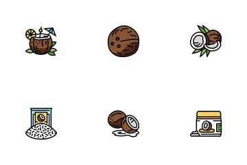 Coconut Coco Fruit Icon Pack