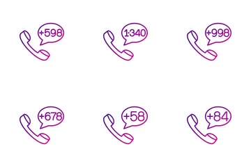 Código de discagem do país Pacote de Ícones