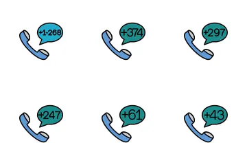 Código de discagem do país Pacote de Ícones