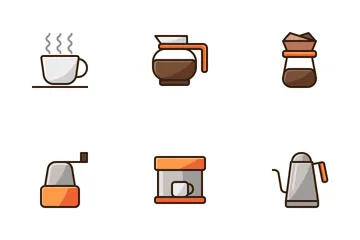 Coffee Cafe (filled Line) Icon Pack