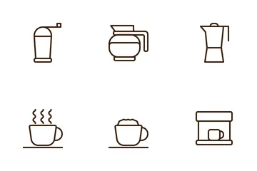 Coffee Cafe (outline) Icon Pack