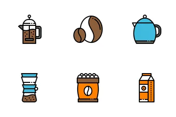 Coffee Filled Outline Icon Pack