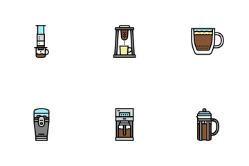 Coffee Make Machine And Accessory Icon Pack
