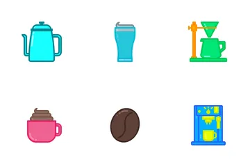 Coffee Shop (filled Line) Icon Pack