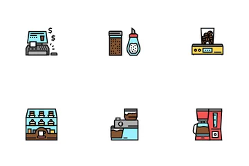 Coffee Shop Equipment Icon Pack