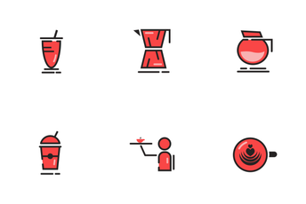 Coffee Shop Fill Outline Icon Pack