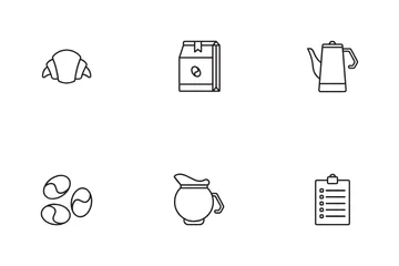Coffee Shop Outline Icon Pack