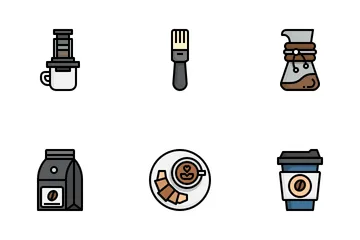 Coffee Tools And Equipment Icon Pack