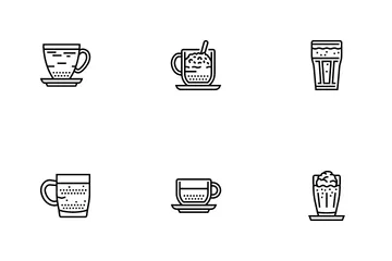 Coffee Types Energy Morning Drink Icon Pack