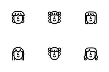 Coiffure Fille Icon Pack