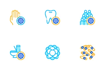 Coleção Bactérias Germes Pacote de Ícones