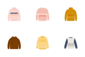 Colección de chaquetas y suéteres Paquete de Iconos