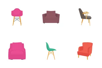 Icônes plates de la collection de chaises Icon Pack