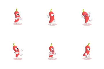 Collection de mascottes de piments Fiery Feelings Pack d'Icônes