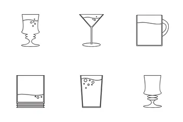 Collection Of Glassware For Beverages Icon Pack