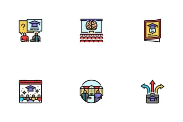 College Teacher Student Class Icon Pack