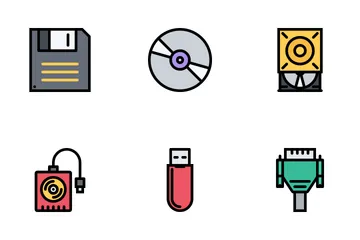 Computer e dati colorati Icon Pack