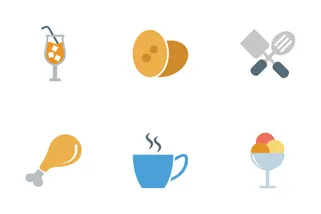 Colored Food Vector Icons