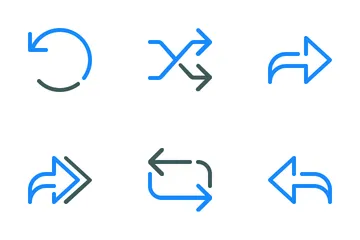 Colored Line Arrow Icon Pack