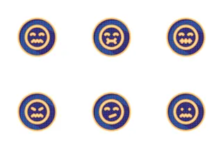 Colourful Emoji Badges Dotted Smiles