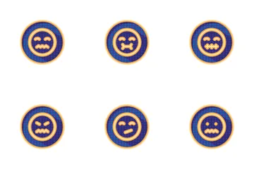 Colourful Emoji Badges Dotted Smiles Icon Pack