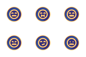 Colourful Emoji Badges Dotted Smiles Icon Pack