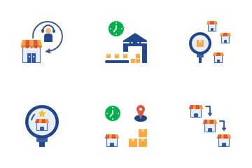 Comercio electrónico de empresa a consumidor Paquete de Iconos
