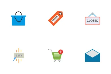 Piso de comercio electrónico Paquete de Iconos