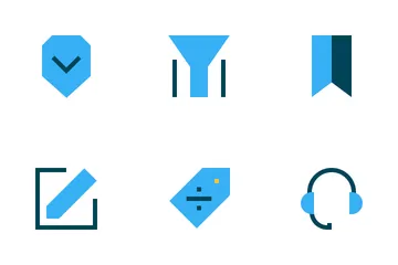 UI básica de comercio electrónico (plana) Paquete de Iconos